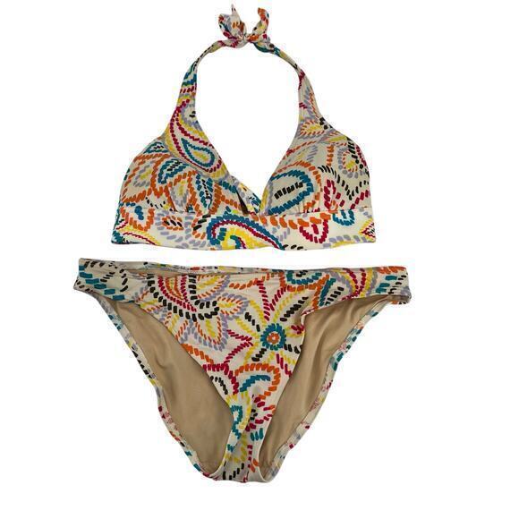 Victoria's Secret Other - Victoria’s Secret Bikini Set Top Triangle Paisley Soft Padded colorful medium